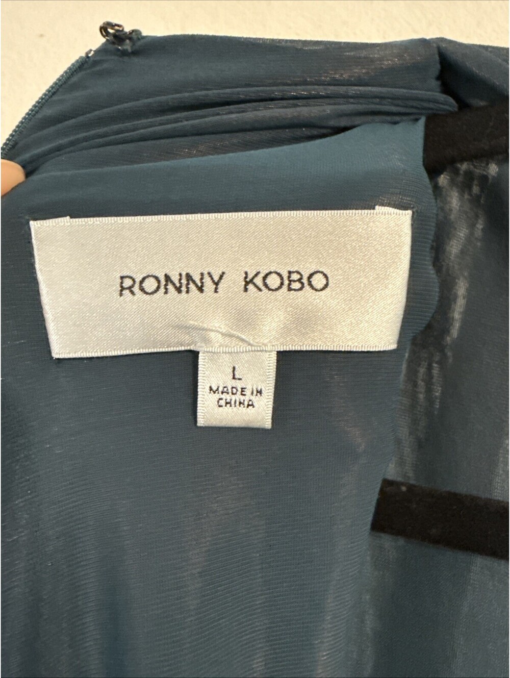 RONNY KOBO Sera Jersey Front Ruching Midi Dress Sz: LRG (flaw) - Picture 12 of 15